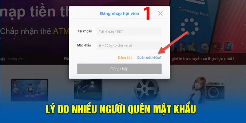 Một vài nguyên nhân khiến hội viên quên pass